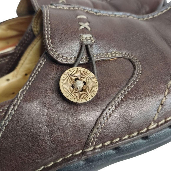Clarks Unstructured Loafers Shoes Womens Brown Leather Casual Slip-On Sz 7.5M - Picture 7 of 10
